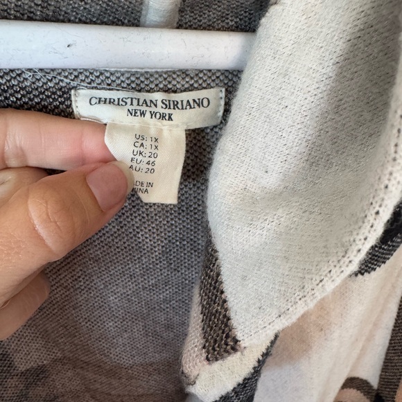 Christian Siriano Black and Cream Plaid Cardigan - Picture 2 of 3